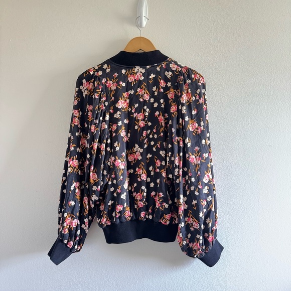 A.L.C. Kelley Floral Bomber Silk Blend Jacket size Small - Picture 3 of 11